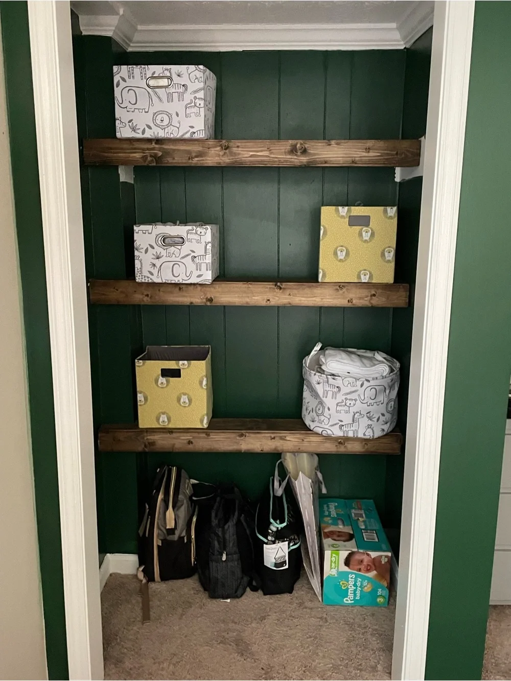 Rustic Floating Wall Shelves in Dark Wood Finish